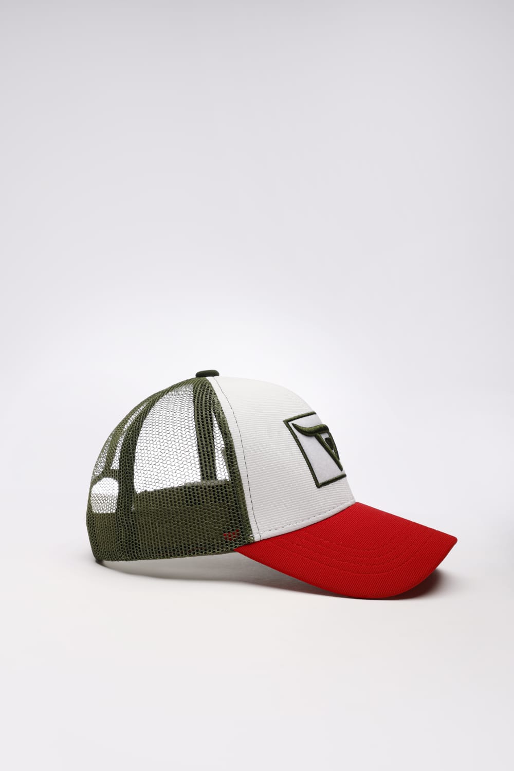 Unisex Tri Color Trucker cap, has a visor by One Player